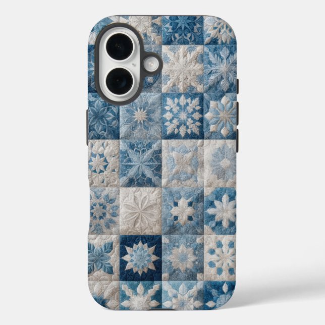 Blaue und weiße Schneeflocke Case-Mate iPhone Hülle (Rückseite)