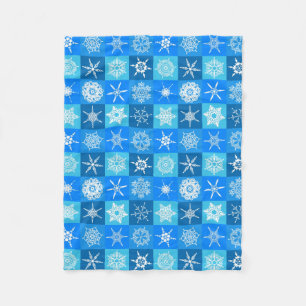 Blaue und weiße Schneeflocke-Fleece-Decke Fleecedecke