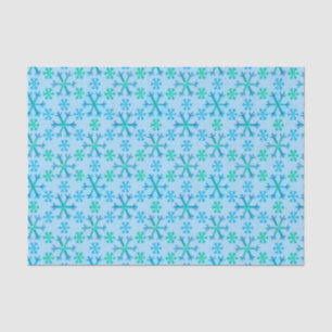 Blaue und weiße Schneeflocke Hexagon-Muster Seidenpapier
