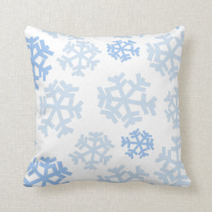 Blaue und weiße Schneeflocke Kissen