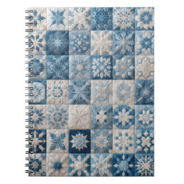 Blaue und weiße Schneeflocke Notizblock