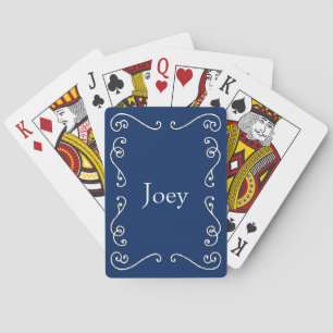 Blaue und weiße Scrollwork kundengerechte Spielkarten