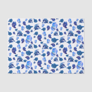Blaue und weiße Siamesen kämpfen Fisch Seidenpapier