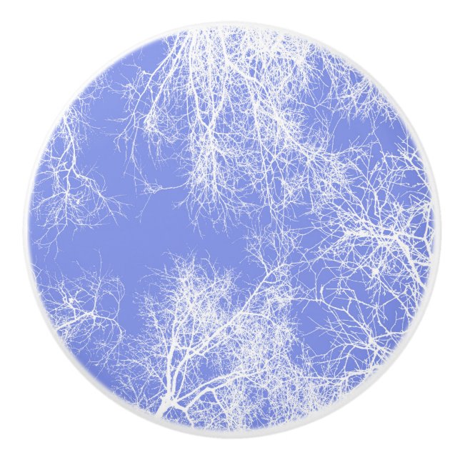 Blaue und weiße Silberhäuser Keramikknauf (Vorderseite)