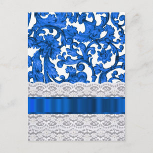 Blaue und weiße Spitze Postkarte