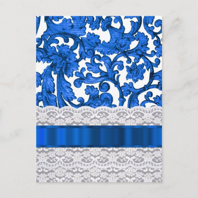 Blaue und weiße Spitze Postkarte (Vorderseite)