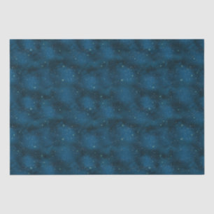 Blaue und weiße Sterne Nacht Celestial Seidenpapier