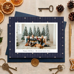 Blaue und weiße Sterne Tapete Foto Weihnachtskarte Feiertagskarte