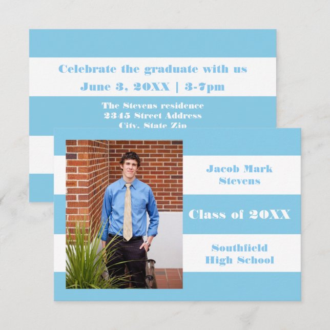 Blaue und weiße Streifen - Ankündigung von 3x5-Abs (Vorne/Hinten)