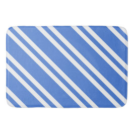 Blaue und weiße Streifen Badematte