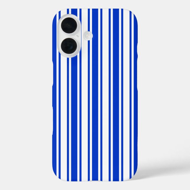 Blaue und weiße Streifen Case-Mate iPhone Hülle (Rückseite)