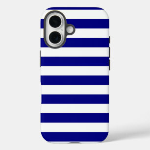 Blaue und weiße Streifen iPhone 16 Hülle