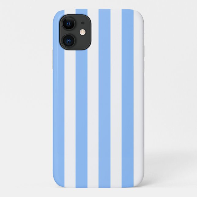 Blaue und weiße Streifen Case-Mate iPhone Hülle (Rückseite)