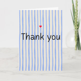 Blaue und weiße Streifen "Danke" Grußkarten Karte