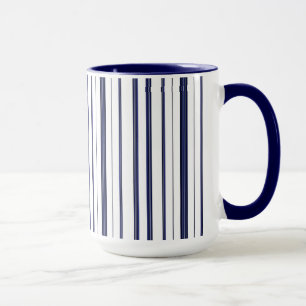 Blaue und weiße Streifen - Dunkel Tasse