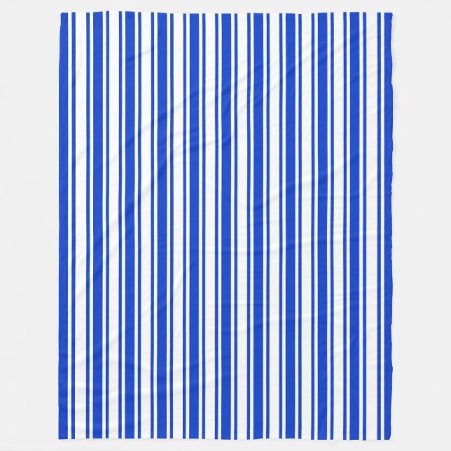Blaue und weiße Streifen Fleecedecke (Vorderseite)