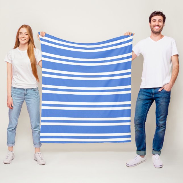 Blaue und weiße Streifen Fleecedecke (Beispiel)