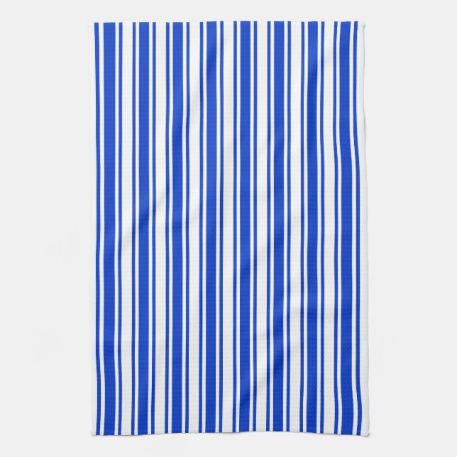 Blaue und weiße Streifen Geschirrtuch (Vertikal)