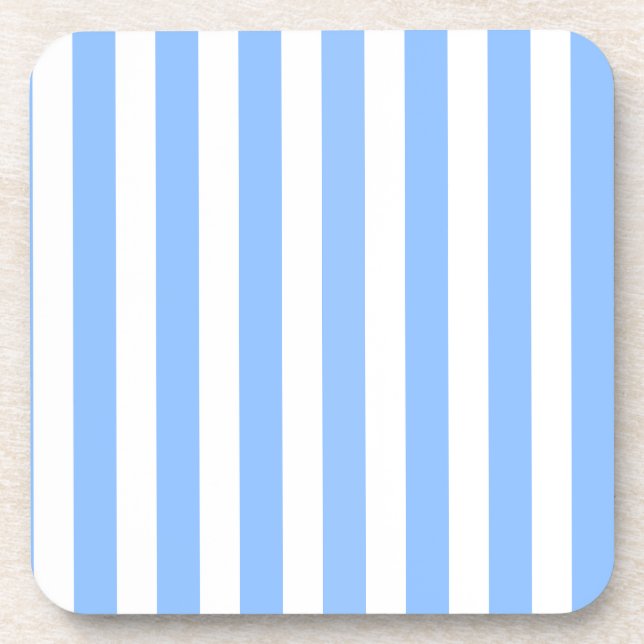 Blaue und weiße Streifen Getränkeuntersetzer (Vorderseite)