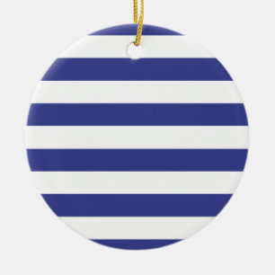Blaue und weiße Streifen Keramikornament