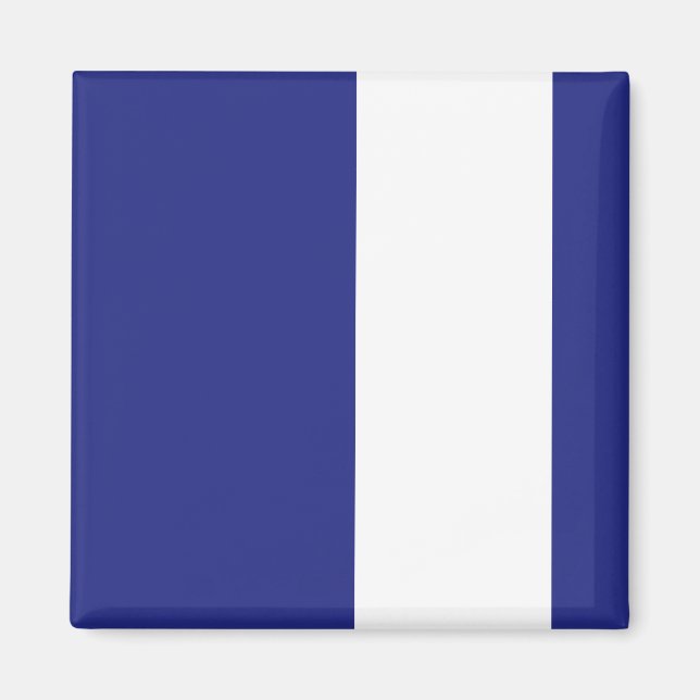 Blaue und weiße Streifen Magnet (Vorne)