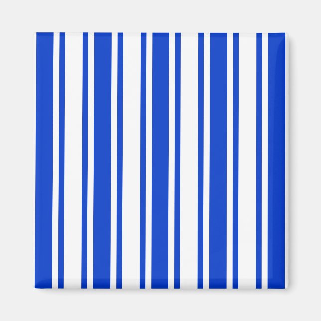 Blaue und weiße Streifen Magnet (Vorne)