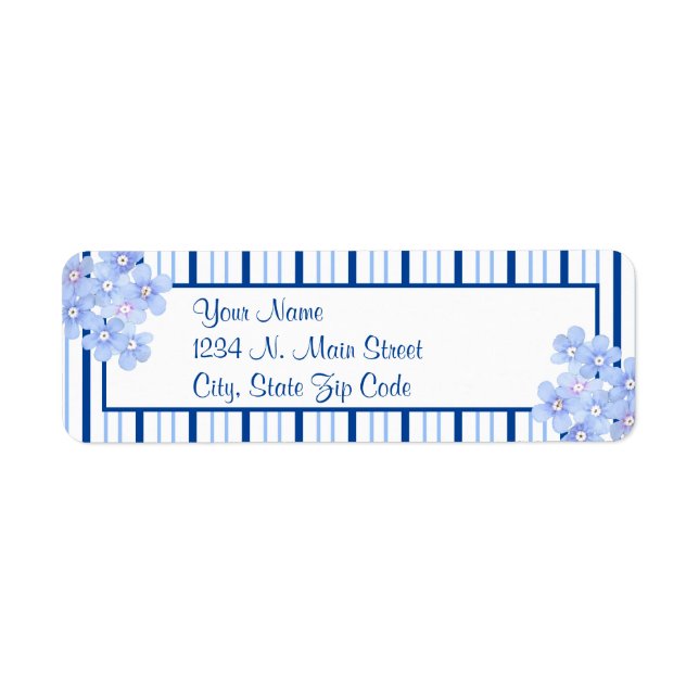 Blaue und weiße Streifen mit Blumenmuster (Vorne)