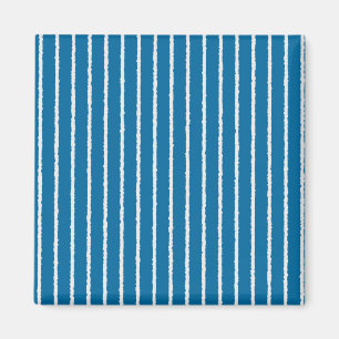 Blaue und weiße Streifen mit ungefärbten Linien Magnet
