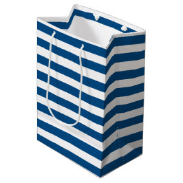 Blaue und weiße Streifen Mittlere Geschenktüte