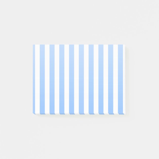 Blaue und weiße Streifen Post-it Klebezettel (Vorderseite)