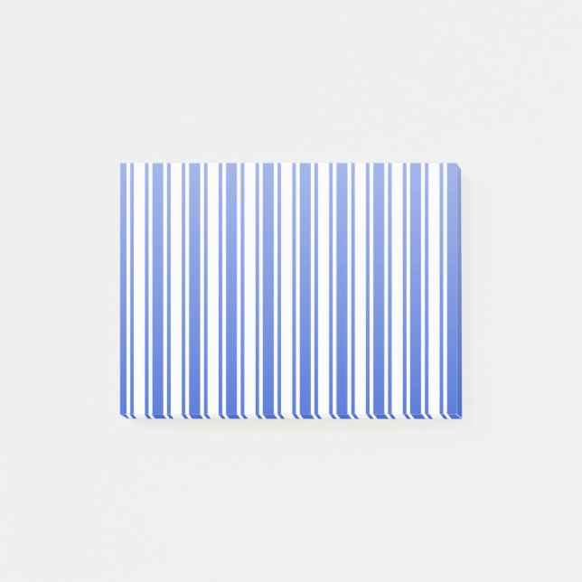 Blaue und weiße Streifen Post-it Klebezettel (Vorderseite)