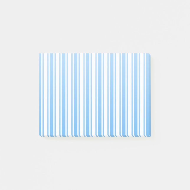 Blaue und weiße Streifen Post-it Klebezettel (Vorderseite)