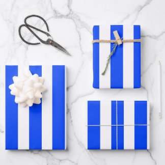 Blaue und weiße Streifen Seglermuster Geschenkpapier Set