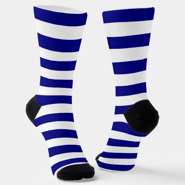 Blaue und weiße Streifen Socken (Gewinkelt)