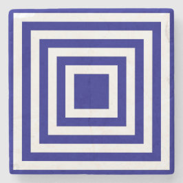 Blaue und weiße Streifen Steinuntersetzer