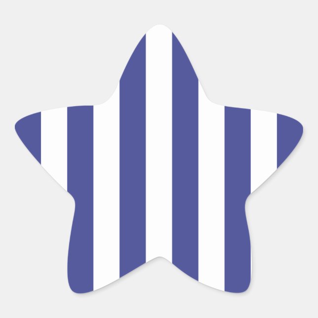 Blaue und weiße Streifen Stern-Aufkleber (Vorderseite)