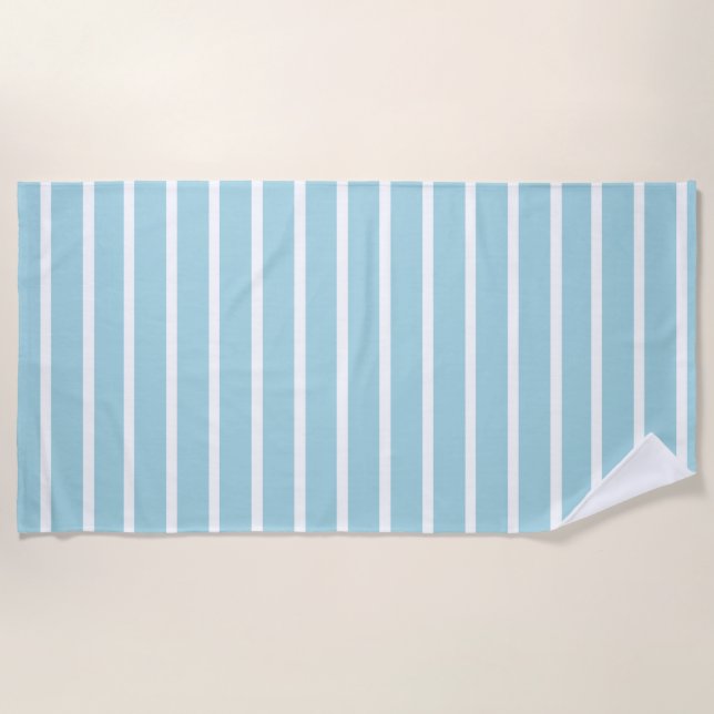 Blaue und weiße Streifen Strandtuch (Vorderseite)