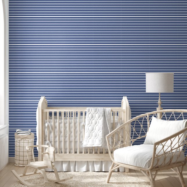 Blaue und weiße Streifen Tapete (Kinder)