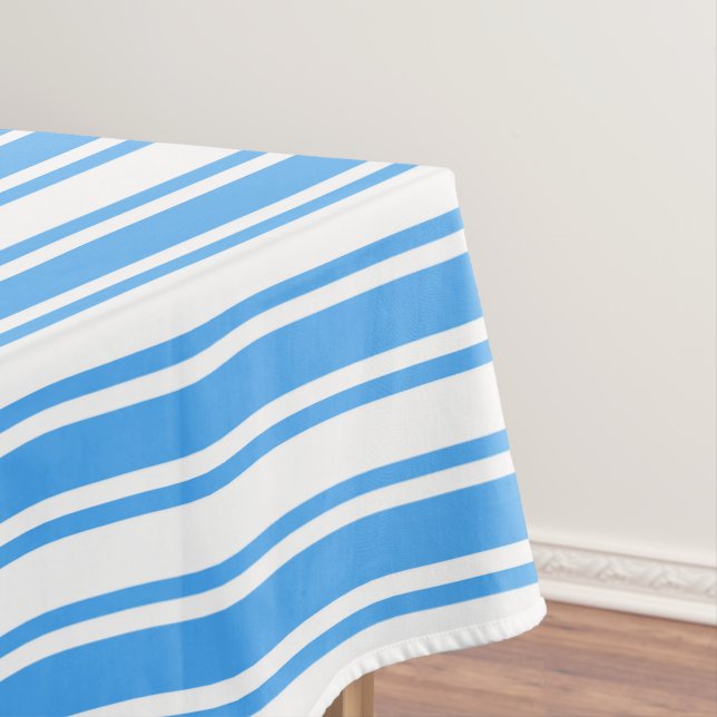 Blaue und weiße Streifen Tischdecke (Beispiel)