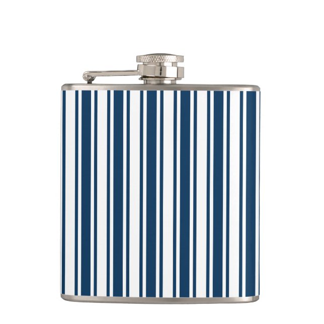 Blaue und weiße Süßigkeiten Flachmann (Vorderseite)