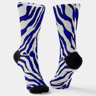 Blaue und weiße Tigerstreifen - Tierwerbung Socken