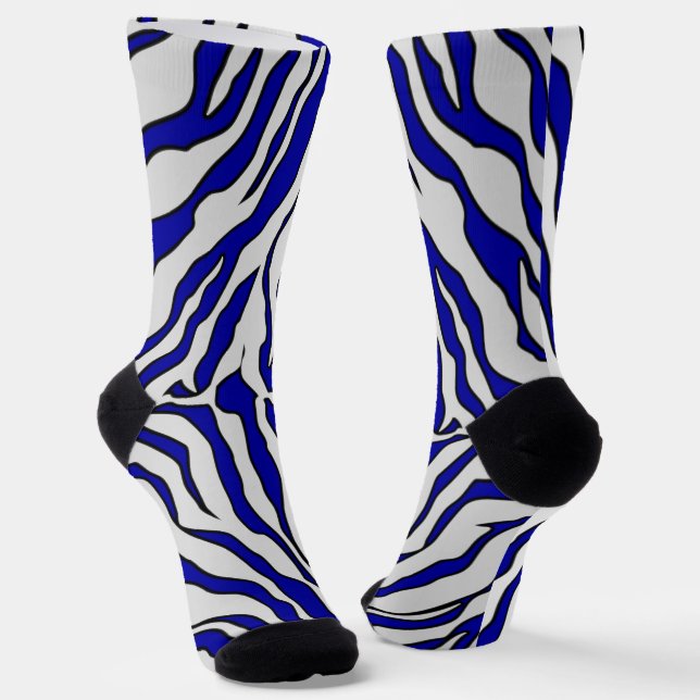 Blaue und weiße Tigerstreifen - Tierwerbung Socken (Gewinkelt)