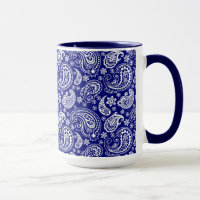 Blaue und weiße Vintage-Blumen-Paisley-Muster