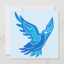 Blaue und weiße Wasserfarbe Friedenstruppe Feiertagskarte