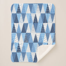 Blaue und weiße Weihnachtsbaumen Sherpadecke