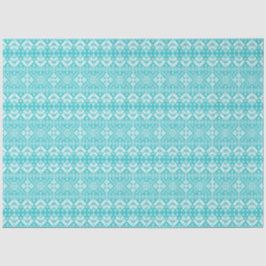 Blaue und weiße Weihnachtsmesse Isle Pattern Seidenpapier