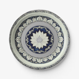 Blaue und weiße Wildblume Blumenporzellan der Kera Pappteller