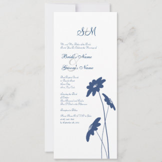 Blaue und weiße Wildblumen Einladung zum Hochzeits