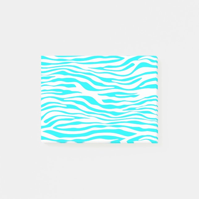 Blaue und weiße Zebrastreifen Post-it Klebezettel (Vorderseite)
