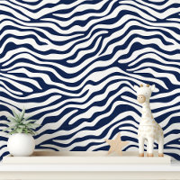 Blaue und weiße Zebrastreifen